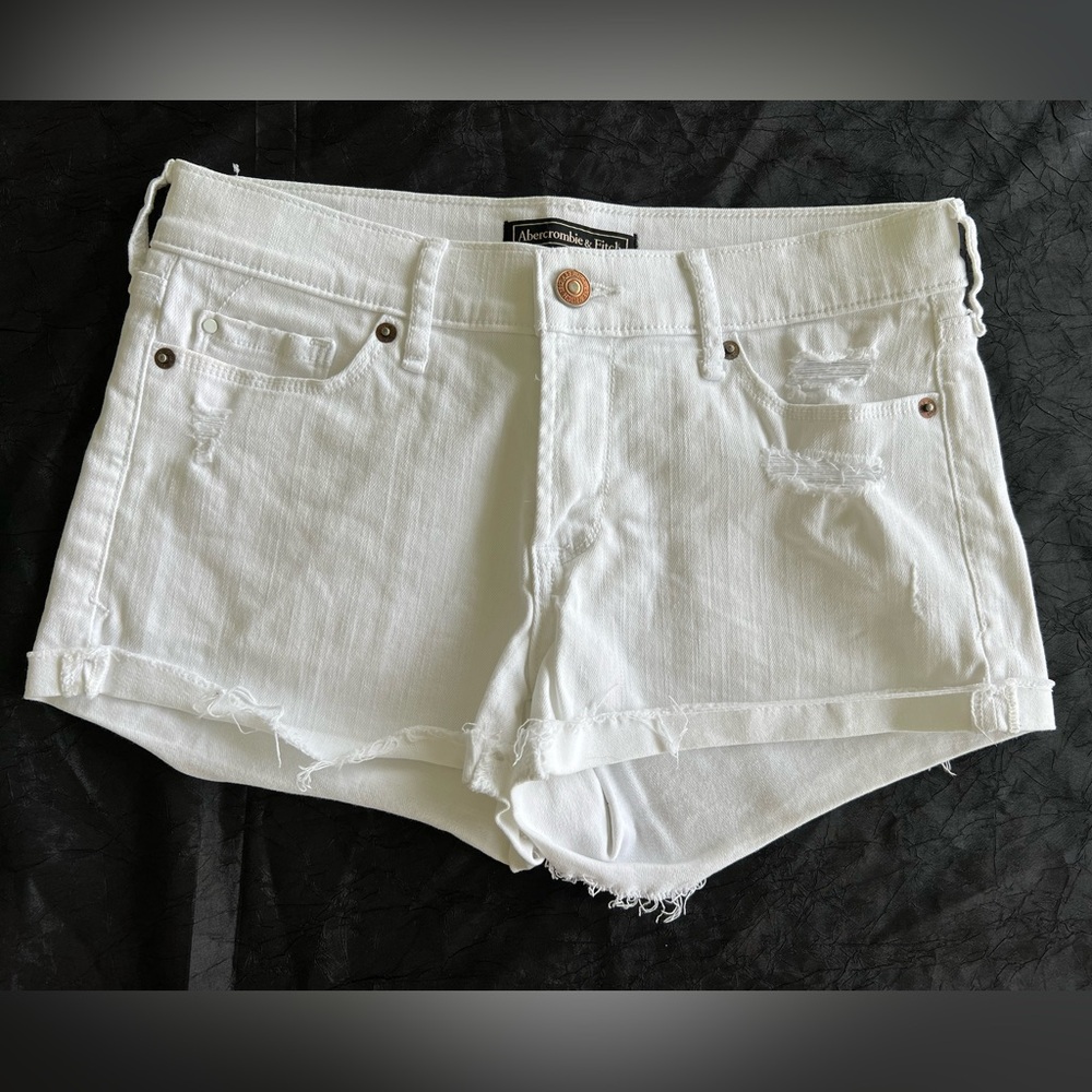 Abercrombie & Fitch White Jean Shorts